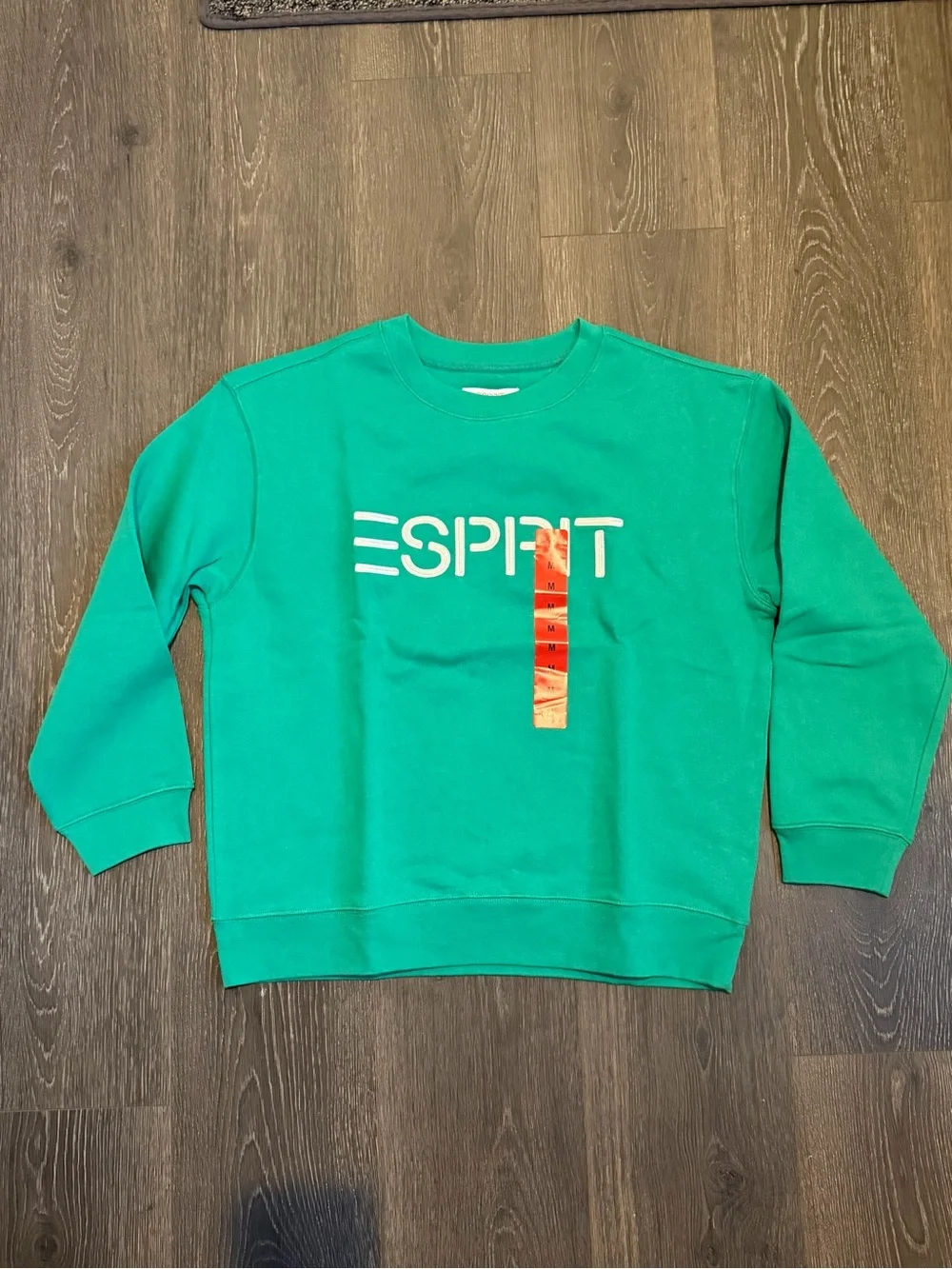 Esprit Green Crewneck Sweatshirt Retro Logo NWT Size Medium 80s Style - Picture 2 of 5